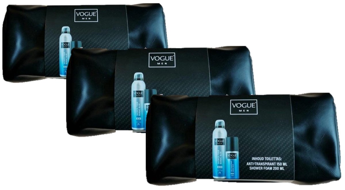 Vogue Geschenkset Nordic Blue in Toilettas - Voordeelverpakking 3 Stuks