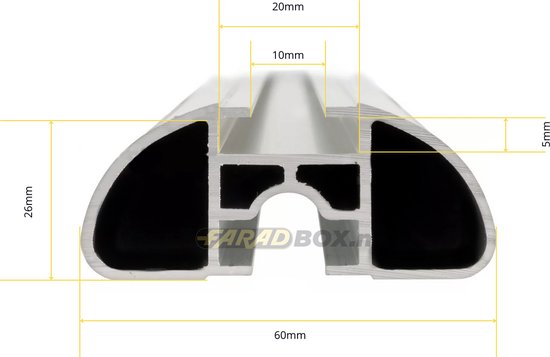 Galeries de toit adaptées pour Fiat Grande Panda à partir de 2025, barres de toit ouvertes - Aluminium - Capacité de charge élevée 100 kg - Wingbar Argent - Merk Farad