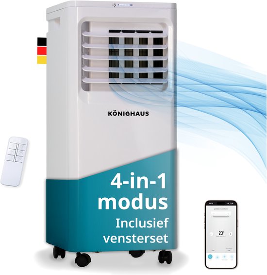 Könighaus Slimme Mobiele Airco | Snel & Efficiënt | 7000 BTU | Afstandsbediening en App