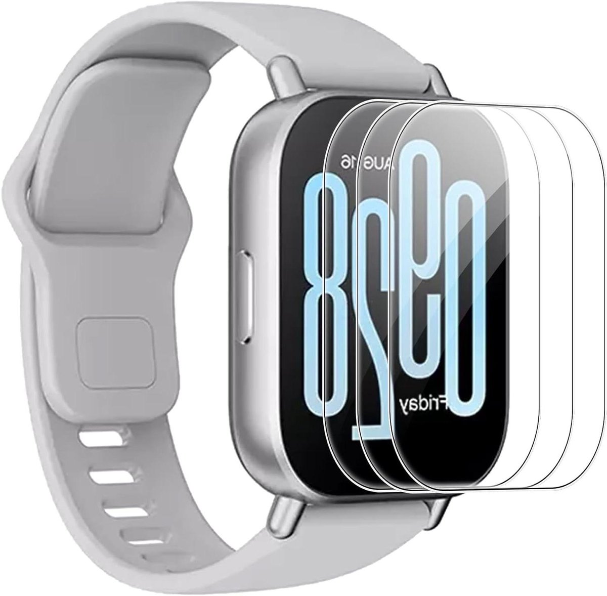 Gehard glas displaybeschermfolie voor Xiaomi Redmi Watch 5 Active - krasbestendig en HD - 3 stuks.