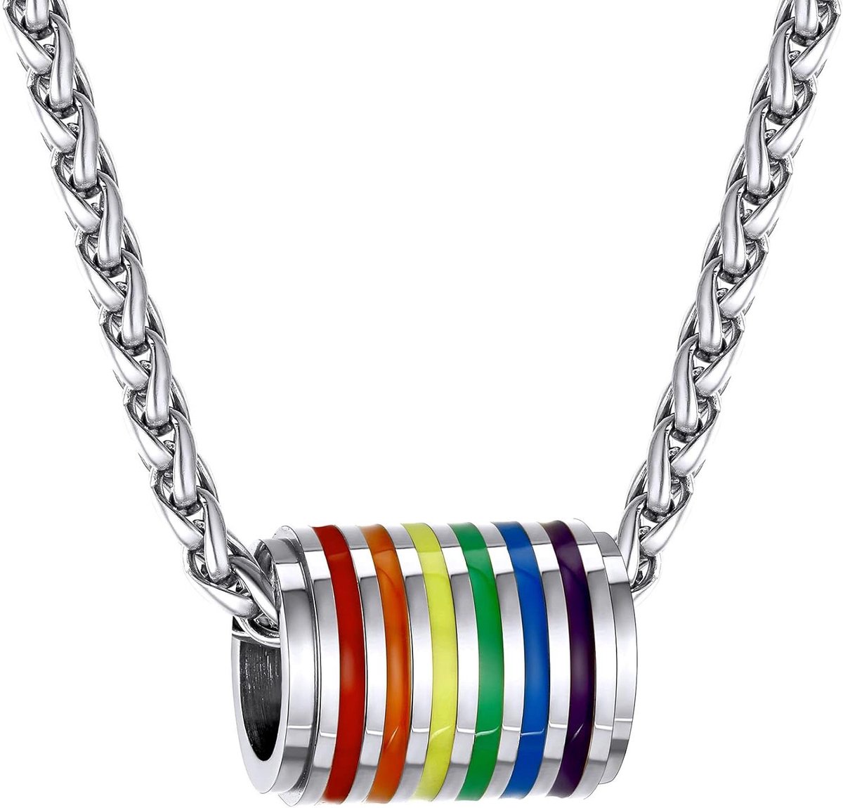 Regenboog Ketting LGBT Pride Stainless Steel - Uniseks Dog Tag Halsketting
