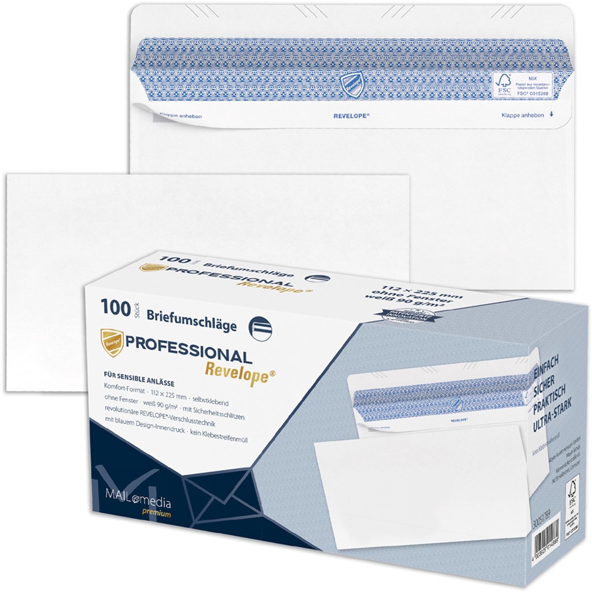 MAILmedia enveloppe REVELOPE, 112 x 225 mm, met venster