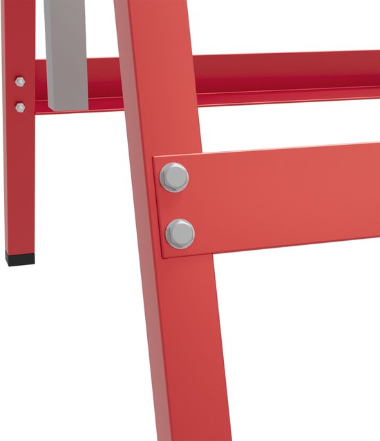 HOMCOM - Steigerbok - van Staal - 68L x 58B x 80-130H cm - Rood van HOMCOM — afbeelding 2