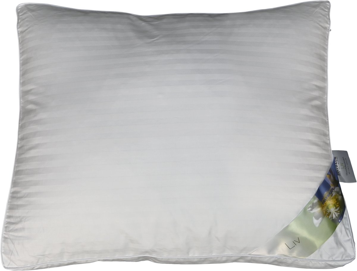 Polydaun Liv hoofdkussen - boxmodel - anti-huisstofmijt - GRS gerecyclede vulling - 950 gram - 65x55x5 cm