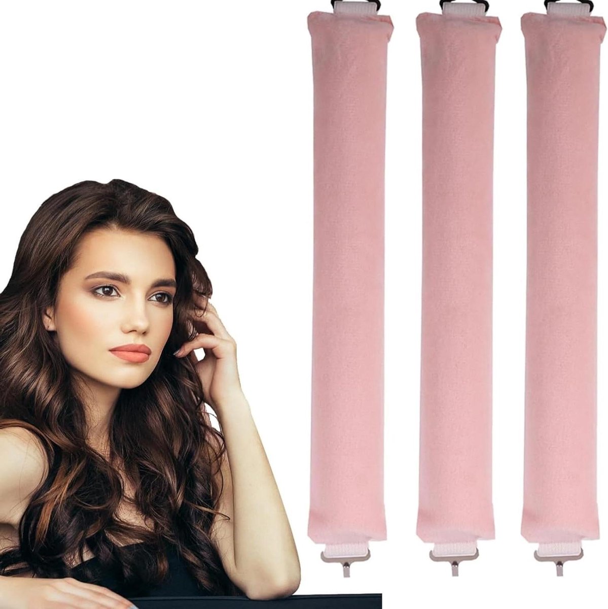 3 stuks hittevrije krulspelden voor alle haartypes - Krullen zonder hitte - 's Nachts met haken - Doe-het-zelf krullen - Heatless krulband