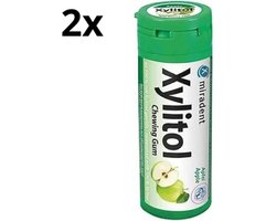 Miradent Xylitol Kauwgom | Appel | 2 x 30 stuks | Voordeelverpakking