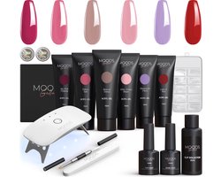 Moods Gellac - Luxe Polygel Set - Polygel Nagels Starterspakket - Inclusief UV LED lamp - 6 Kleuren - Secret Dreams