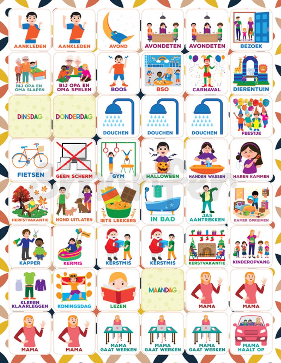 Smarfer - Extra STICKERS voor Magnetische pictogrammen voor weekplanner planbord kind - Kleur — afbeelding 3