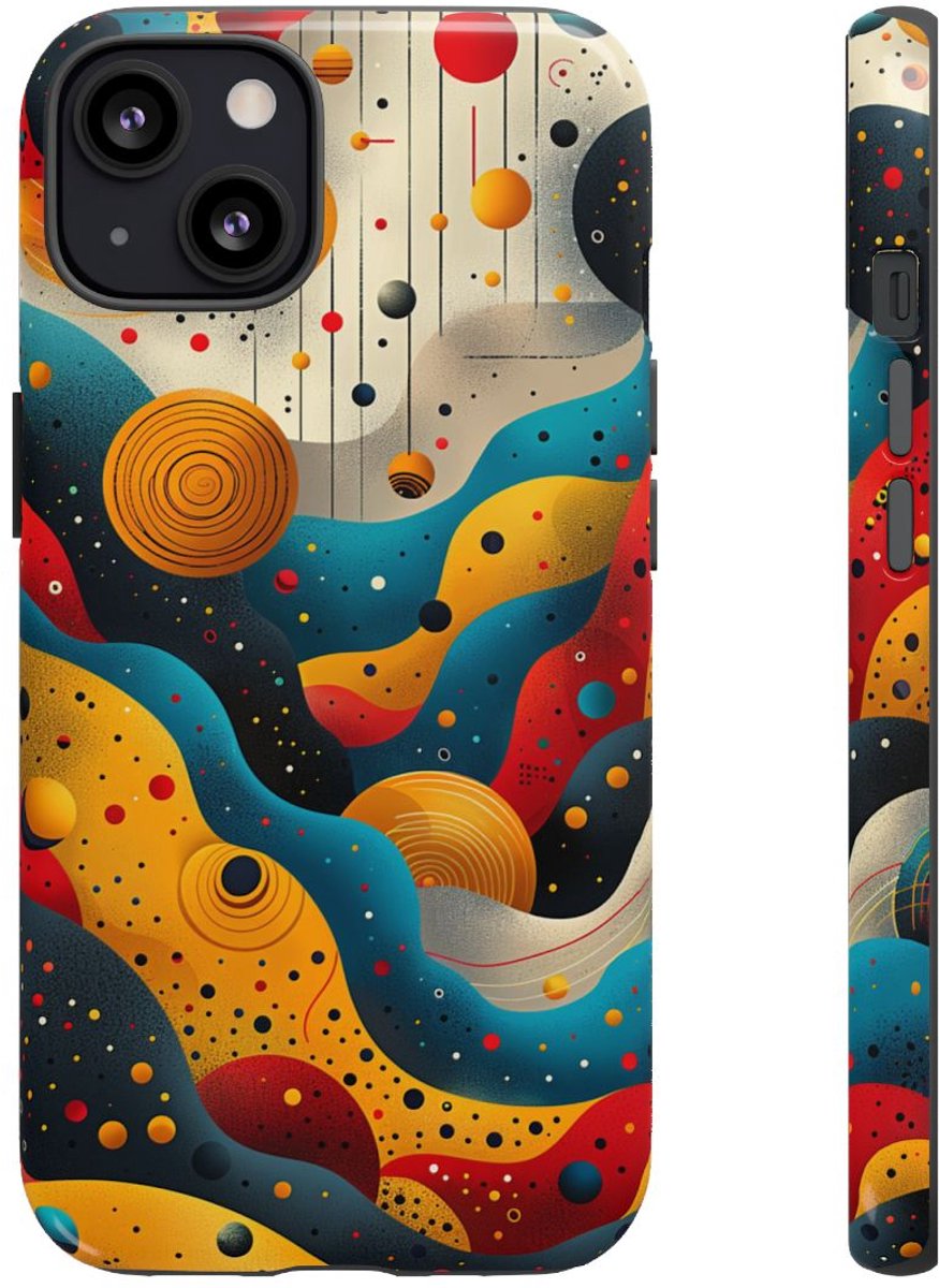 Kleurrijke Abstracte Kosmische Golven – Telefoonhoesje Geschikt voor iPhone 13