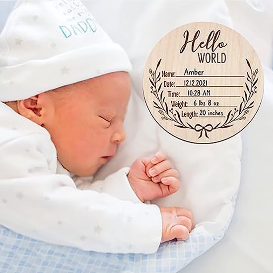 Houten mijlpaalkaarten - Botanisch design - Baby milestone cards - Kraamcadeau - Baby shower - Gender reveal - Geboorte cadeau - 15 cm van Little Stars Cards — afbeelding 5