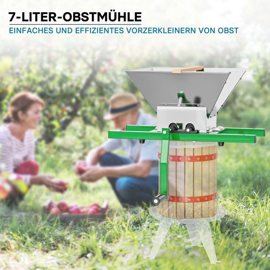 Borg Fruitmolen - Appelmolen - 7 Liter RVS Trechter - met Slinger van Borg — afbeelding 2