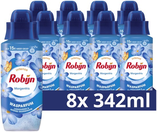 Robijn Intense Wasparfum - Morgenfris - geeft je kleding een langdurige, intense geur - 8 x 342 ml