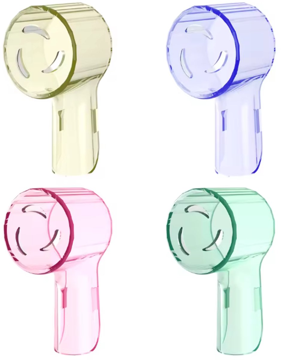 4 stuks Elektrische Tandenborstel Beschermkap - Universeel - Oral-B & andere merken - Bescherm kap rond voor reizen - 4 verschillende kleuren
