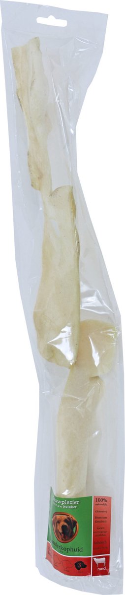 Boon Natuurlijke Honden Snack Rund - Runderkophuid Wit - 1 stuk van 50 cm