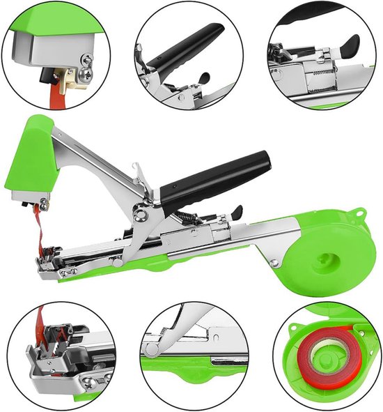 Dussdote Plantenbindmachine - Bindtang voor planten - Tape-apparaat - Wordt geleverd met spijkers en 20 rollen tape - Voor fruit, bomen en groenten van Dussdote — afbeelding 4