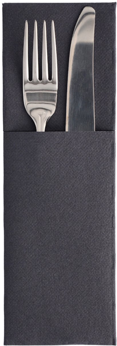 50 Servetten ROYAL Collection 48 cm x 30 cm zwart met bestekvouw