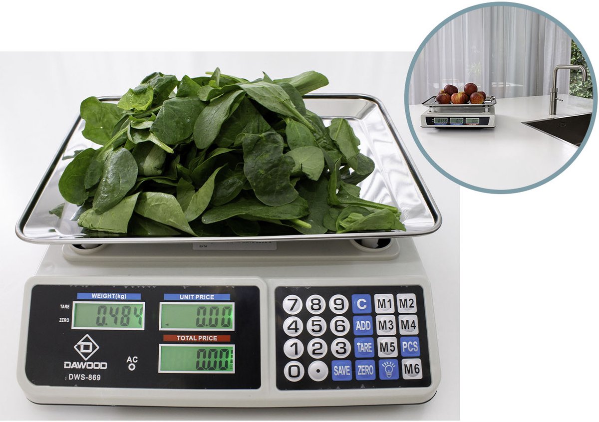 FEDEC Digitale Horeca weegschaal - Tot 40KG - RVS