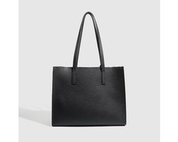 Handtassen, grote boodschappentassen voor dames, mode, school, werk, casual tassen met rits , westerse stijl - zwart