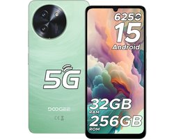 DOOGEE Note 59 Pro 5G -Smartphone-Android 15-32 GB RAM+ 256 GB ROM-6,75-inch HD & 120Hz IPS-6250 mAh-UNISOC T8200-Mobiele Telefoon-AI-camera- Face ID-Widevine L1 - Groen