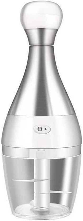 Blender - Blender to go - Foodprocessor - Mini Blender - Roestvrij staal - Handmatig - Super praktisch - Snel en gemakkelijk koken - Wordt geleverd met 3 roterende messen en een antislipkom - Geschikt voor keuken