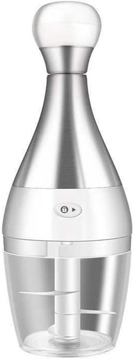 Blender - Blender to go - Foodprocessor - Mini Blender - Roestvrij staal - Handmatig - Super praktisch - Snel en gemakkelijk koken - Wordt geleverd met 3 roterende messen en een antislipkom - Geschikt voor keuken