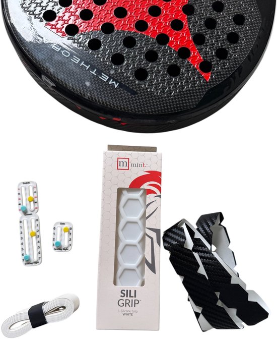 Padel & Tennis Accessoire Set – Wit – Grip + Overgrip + Beschermstrip + Puntenteller