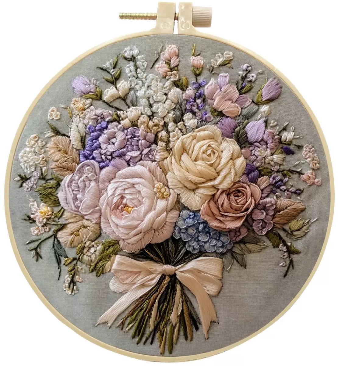 BOTC Borduurpakket - Borduurset van 4 - Borduurpakketten voor Volwassenen - Hobby en Creatief - Borduren - Bloemen — afbeelding 2