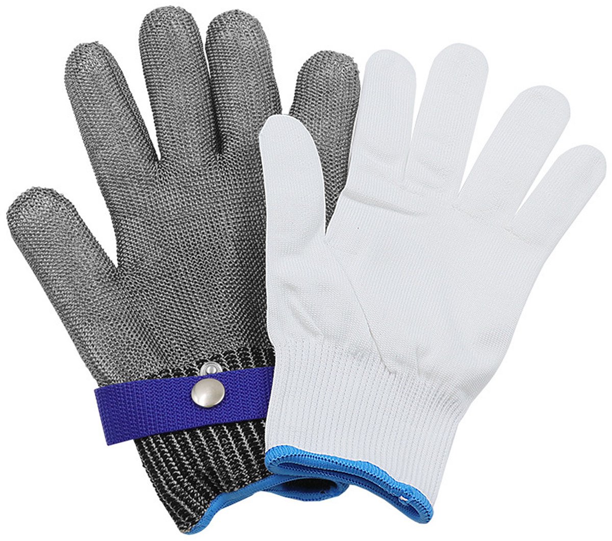 Snijbestendige Handschoen – Roestvrijstalen Mesh Werkhandschoen Niveau 5 voor Slager, Glasbewerking & Kettingzaag (L)