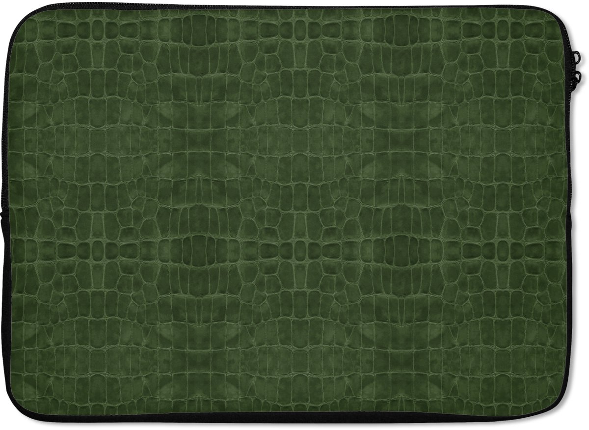 Laptophoes - Leer print - Groen - Laptop - Laptopaccesoires - 14 Inch - Laptopcase