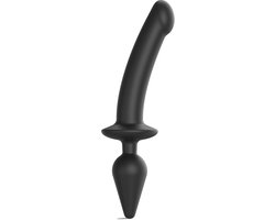Strap-On-Me - Semi-Realistische Switch Plug-In 2-in-1 Dildo & Buttplug - Zwart XXL