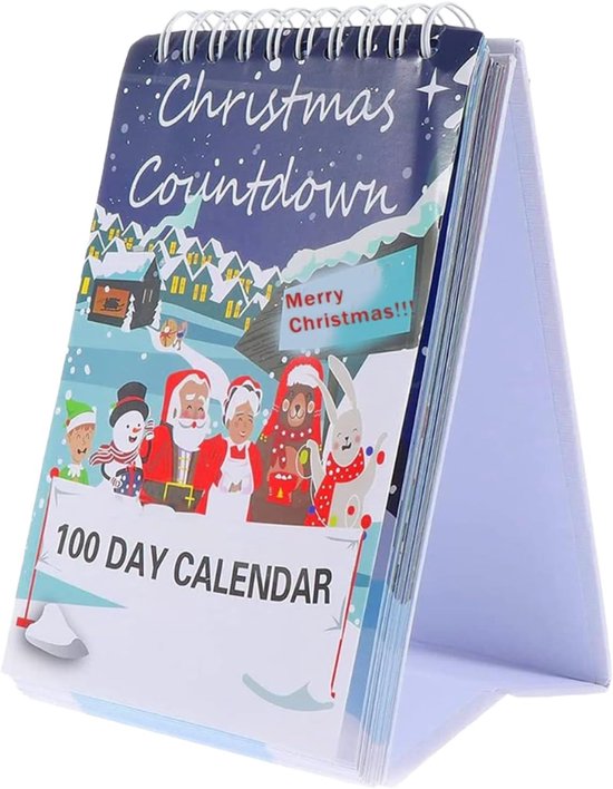 2025 Kerstmis afscheurkalender - 100 dagen Kerstmis aftelkalender - Desktop Adventskalender - 100 dagen interactieve wanddecoratiekalender
