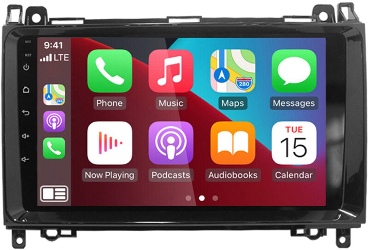 Autoradio-9" Carplay Android 11 autoradio met GPS-navigatie, AHD-camera en 2+32G-functionaliteit, compatibel met Mercedes Benz B200 (2004-2012)