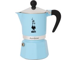 Bialetti Rainbow Azzurro 3 Kops – Espressopot – Lichtblauw – Aluminium – 130 ml