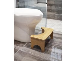 Bamboe Toiletkruk – Ergonomisch 35° Ontwerp | Anti-Slip & Duurzaam | Natuurlijk Hout voor Gezonde Zithouding