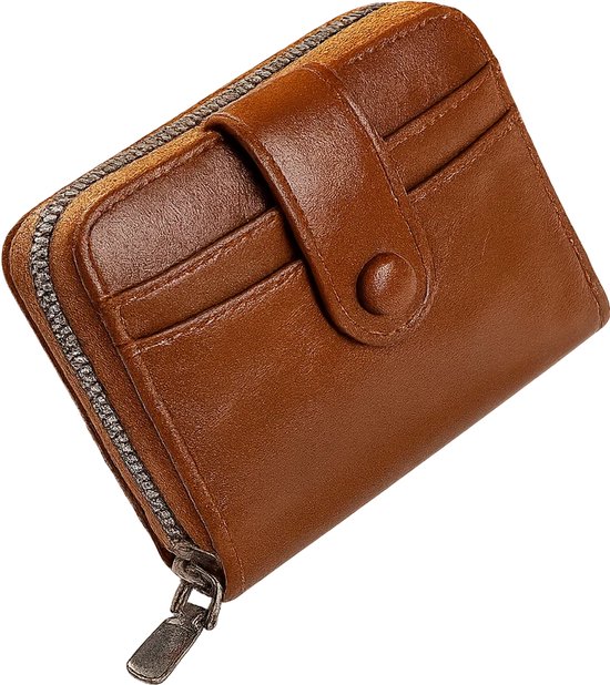 Billfold Retro Portemonnee & Pasjeshouder I Voor 11 Pasjes I Creditcardhouder I Met Geldvak I Pasjes Houder I Wallet I PU Leer I Heren I Lichtbruin