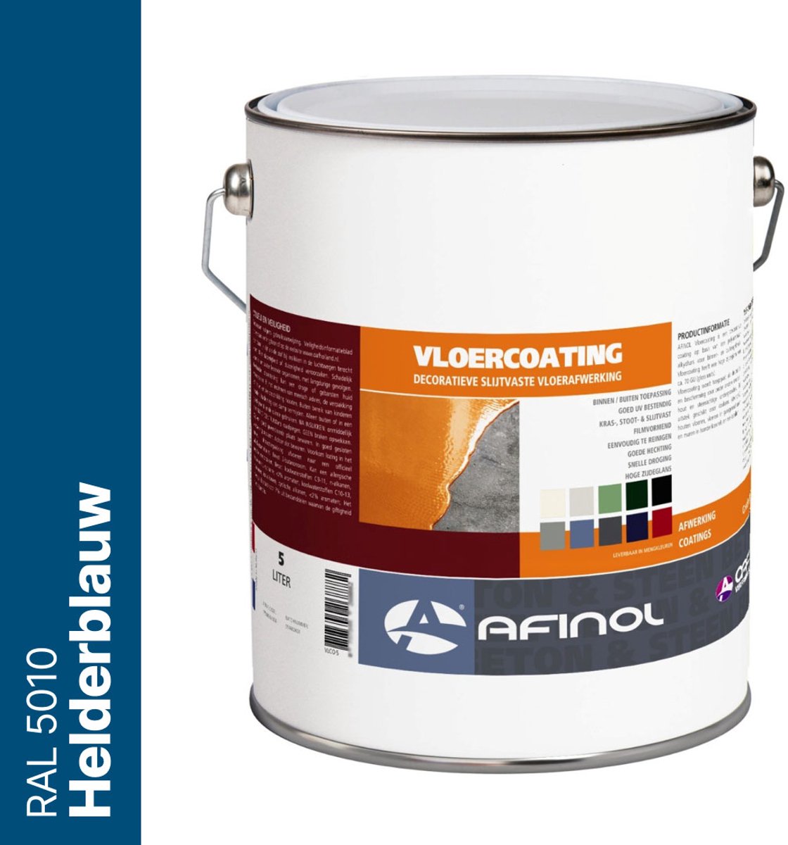 Afinol Vloercoating Helderblauw (RAL 5010) 5 liter