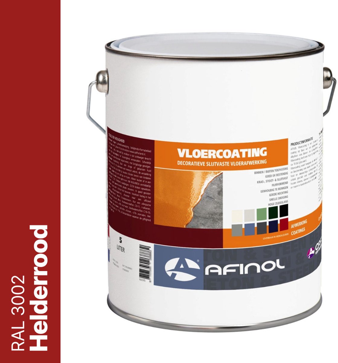 Afinol Vloercoating Helderrood (RAL 3002) 5 liter