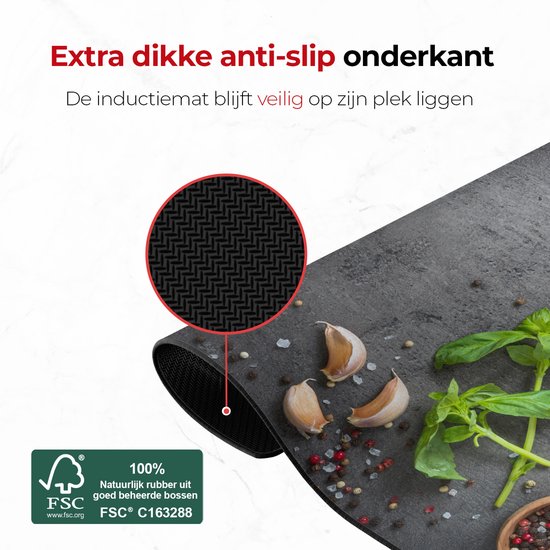KitchyMist Inductie Beschermer 60x52 cm - Kruiden en Specerijen Limoen - Kookplaat Beschermer - Afdekplaat voor Kookplaat - Inductie Mat - Spatscherm Achterwand Keuken