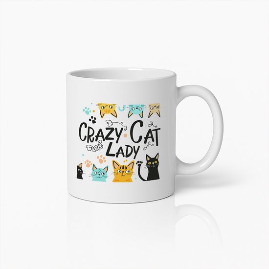 Crazy Cat Lady Mok – Schattige en Kleurrijke Koffiebeker voor Kattenliefhebbers