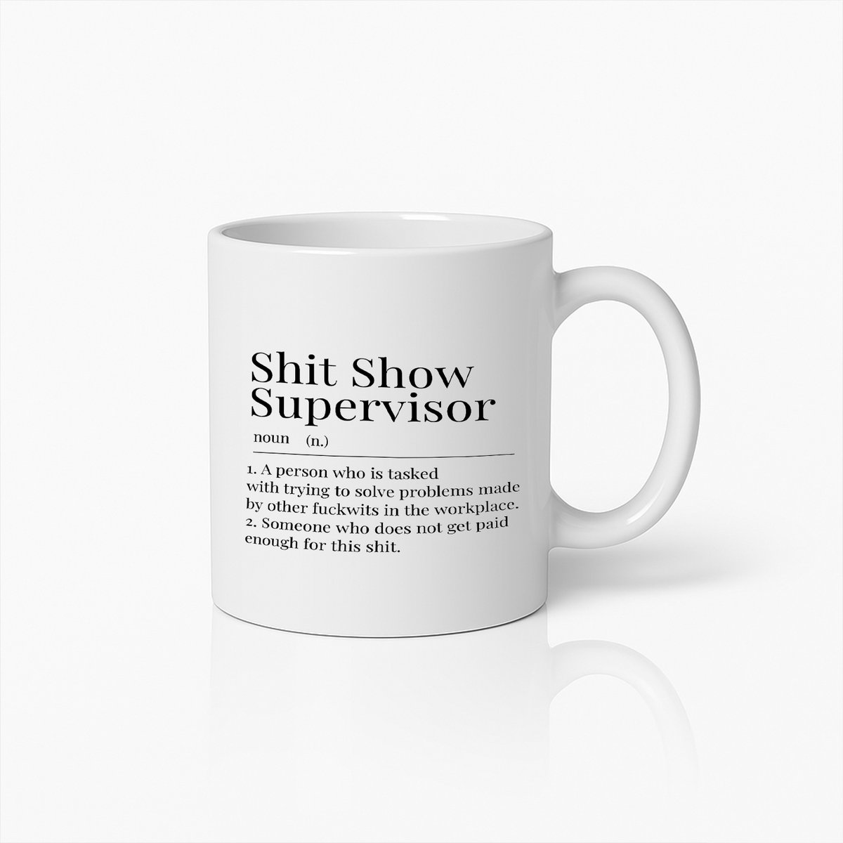 Grappige Mok "Shit Show Supervisor" Definitie – Leuk Kantoor Cadeau voor Probleemoplossers
