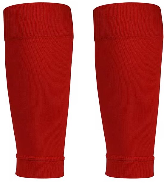 Deux manchettes de football rouges unies.