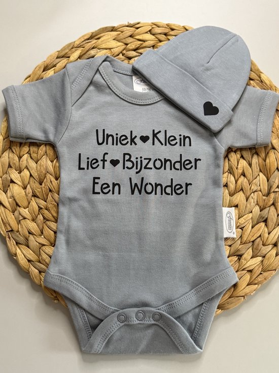 Set Romper Muts Tekst Wonder Gepersonaliseerd Newborn