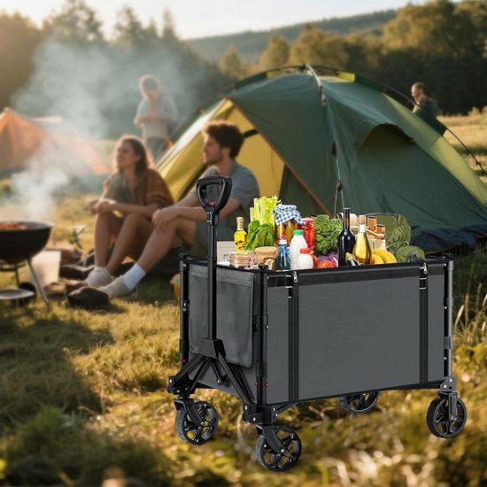 Bolderkar Opvouwbaar Luchtbanden - Strandwagen - Bolderwagen - Grijs van Merkloos — afbeelding 2
