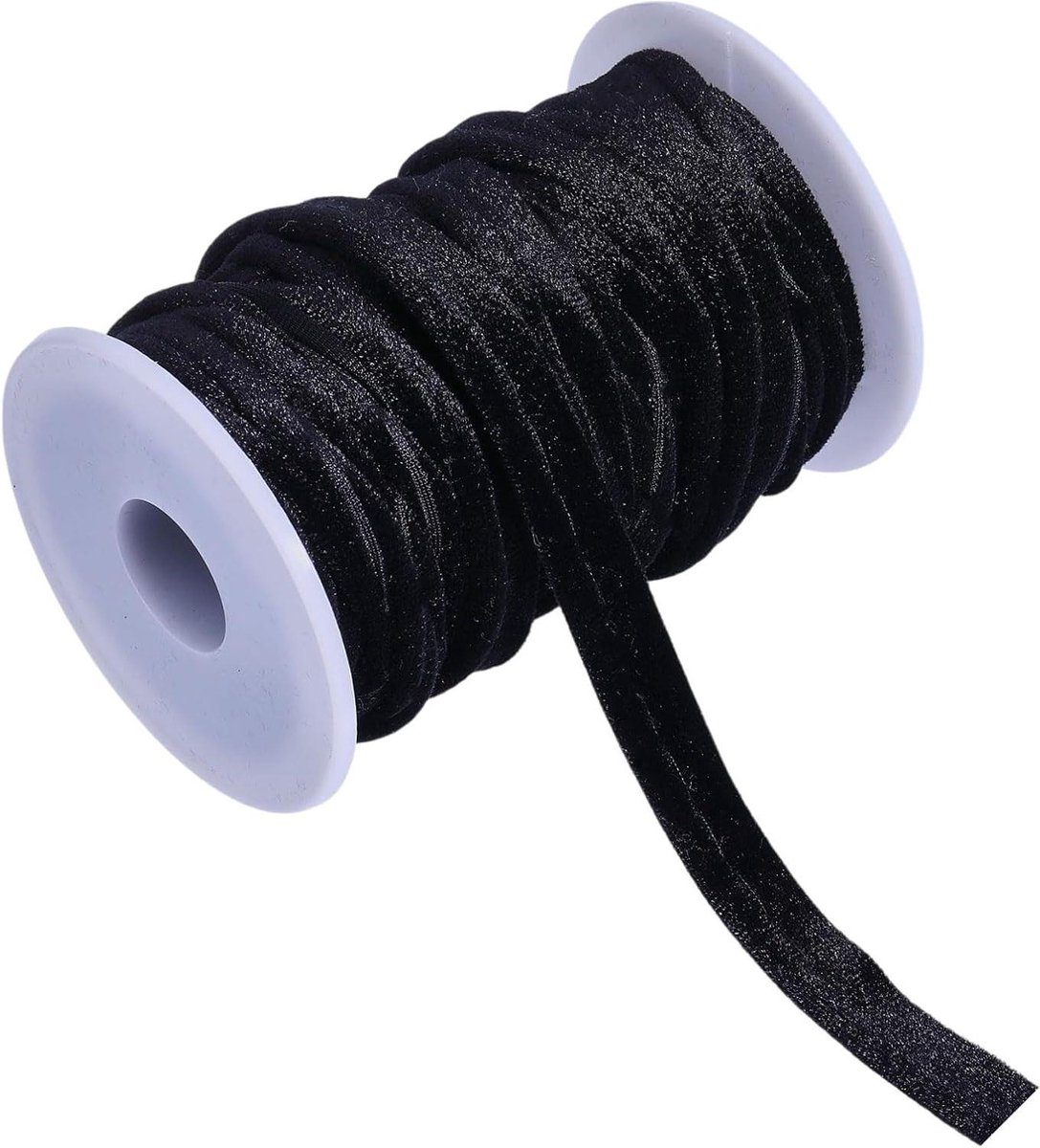 Zwart Fluweel Koordrand met Franjes - 1.2cm Breed - 15 Yards - Voor Naaien, Knutselprojecten en Decoratie