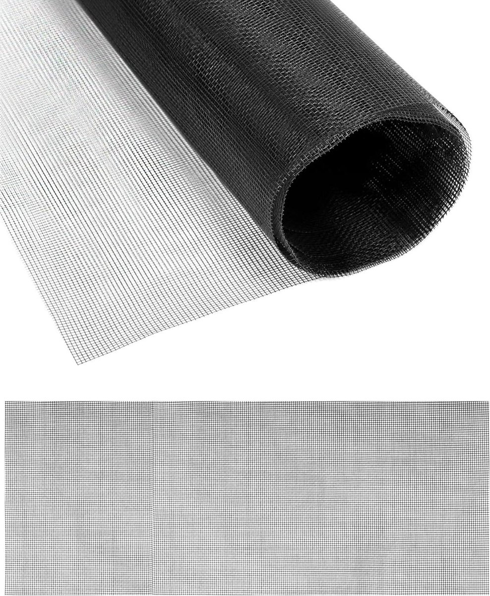 Raamhor van Glasvezel Vliegengaas 120x300cm - Zwart, 18 Mesh - Frisse Lucht Circulatie