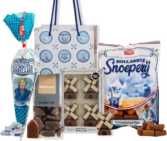 Geschenkset vrouwen - mannen - Cadeau voor man en vrouw - Cadeauset - Giftset met Hollandse snoep en chocolade