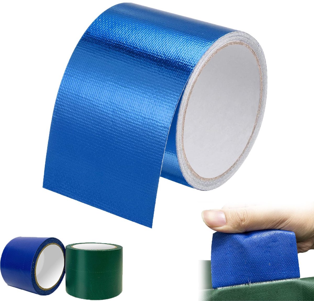 5 m x 8 cm Zeildoekreparatietape voor zeildoeken Stoffen polyethyleenpleisters voor vrachtwagenzeilen Zonneschermen Gordijnen - Blauw