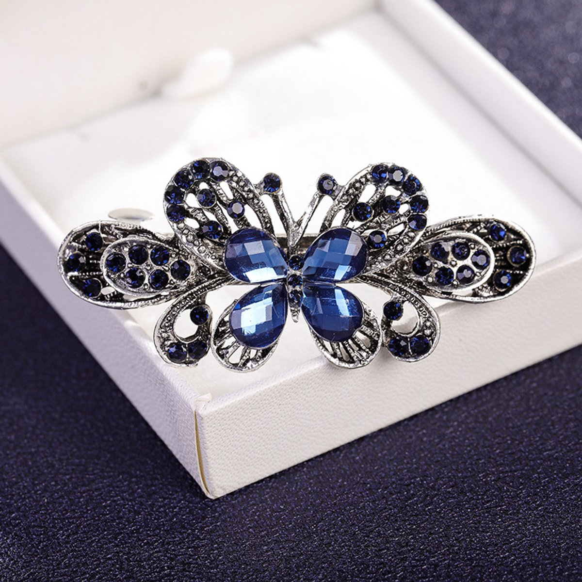 Haarclip - Blauw - Haarclip - Haarclip - Haaraccessoire - Dames - 6 x 4 cm - Luxe - Uniek - Cadeautip