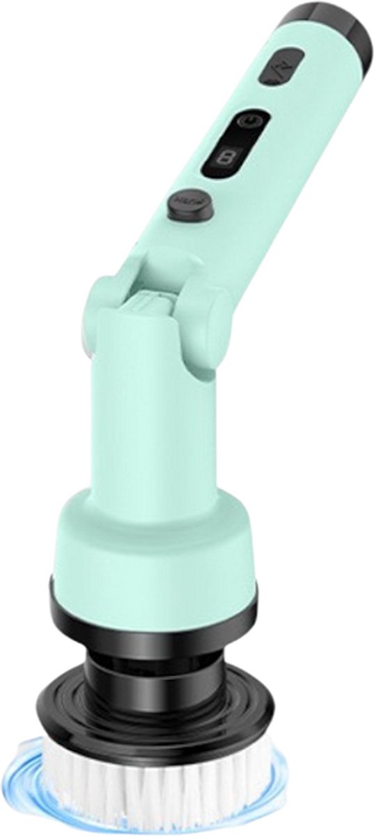 Purgato Elektrische Schoonmaakborstel - 30W - Met 9 Opzetborstels - USB Oplaadbaar - Draadloos - Mint Groen - Tegelreiniger - Elektrisch Reiningen