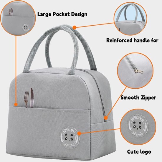 Kleine Koeltas - 2 Stuks - Koeltas - Lunchtas - Picknicktas - Thermos Lunchtas - Voor Kantoor en School - Mannen - Vrouwen - Kinderen van Merkloos — afbeelding 3